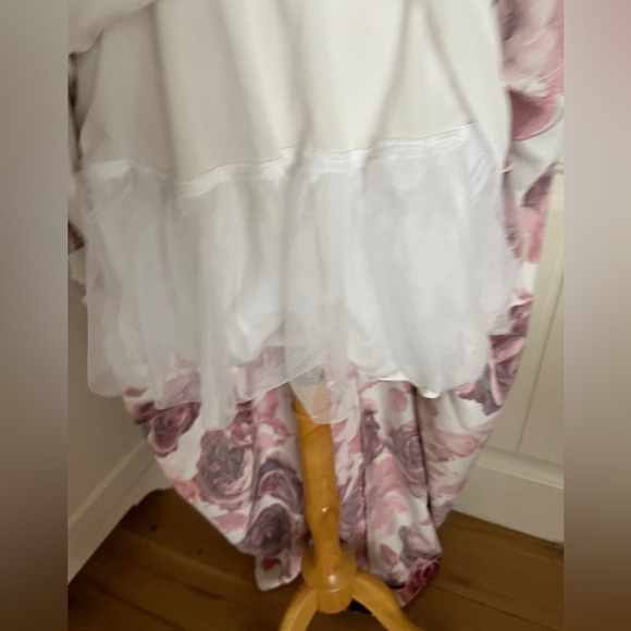 Speechless Extrordinary Hi Lo Floral Purple Pink 3-D Ballgown with Pockets - Picture 12 of 16